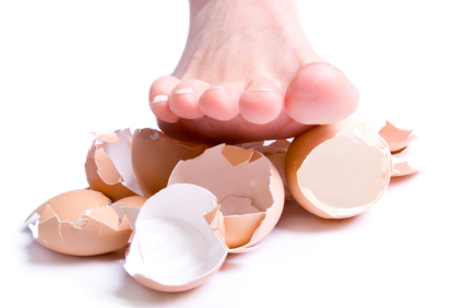 Stepped on eggshells Stepped on eggshells