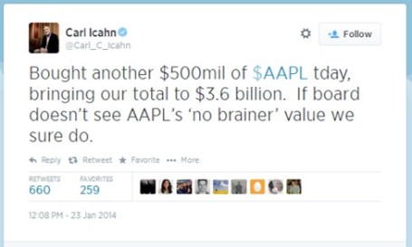 Icahn Tweet