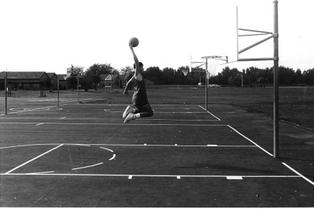 “Air Wade” Before Retirement: No Photoshop in 1988, just an optical illusion created by an 8-foot rim.